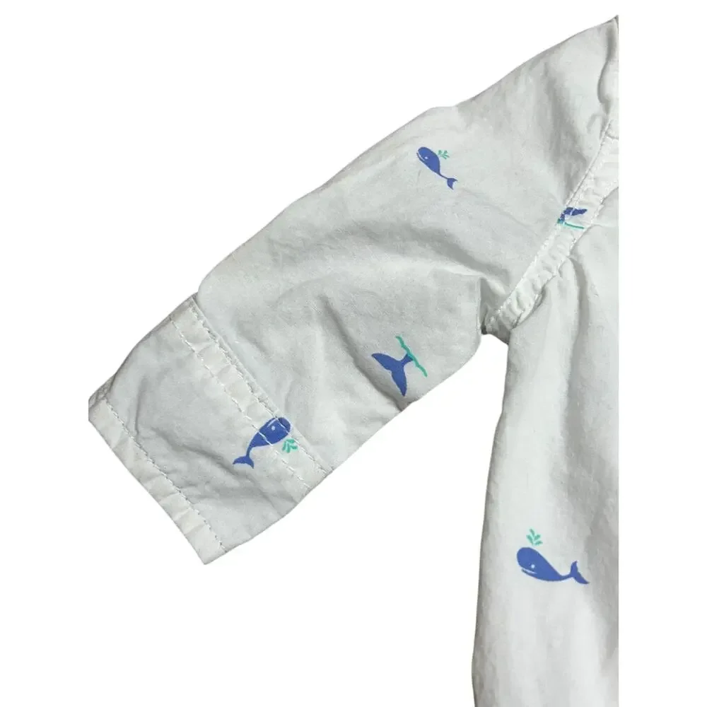 Oshkosh B'gosh Boys white long sleeve bodysuit whale print